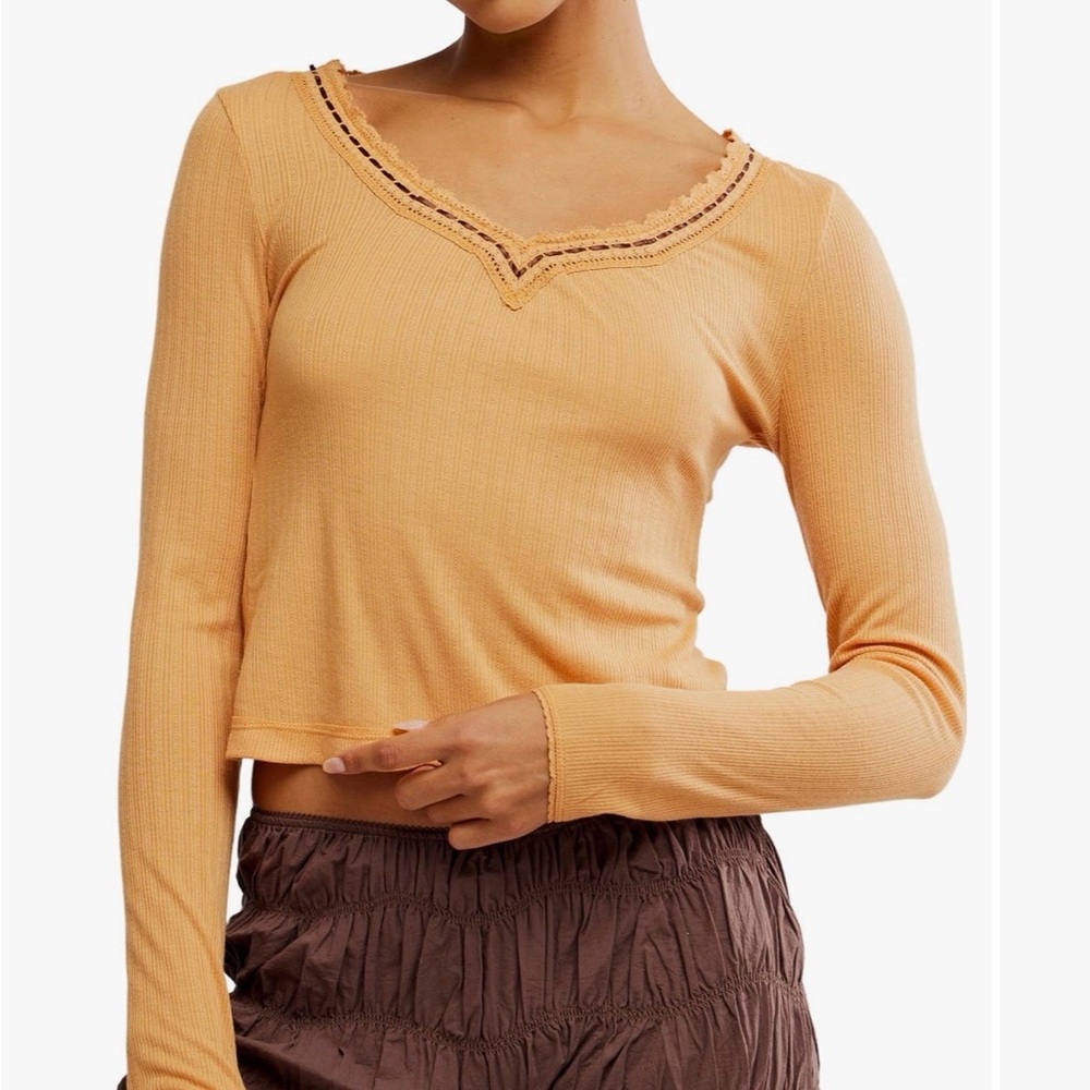 Women's Peach Long Sleeve Top